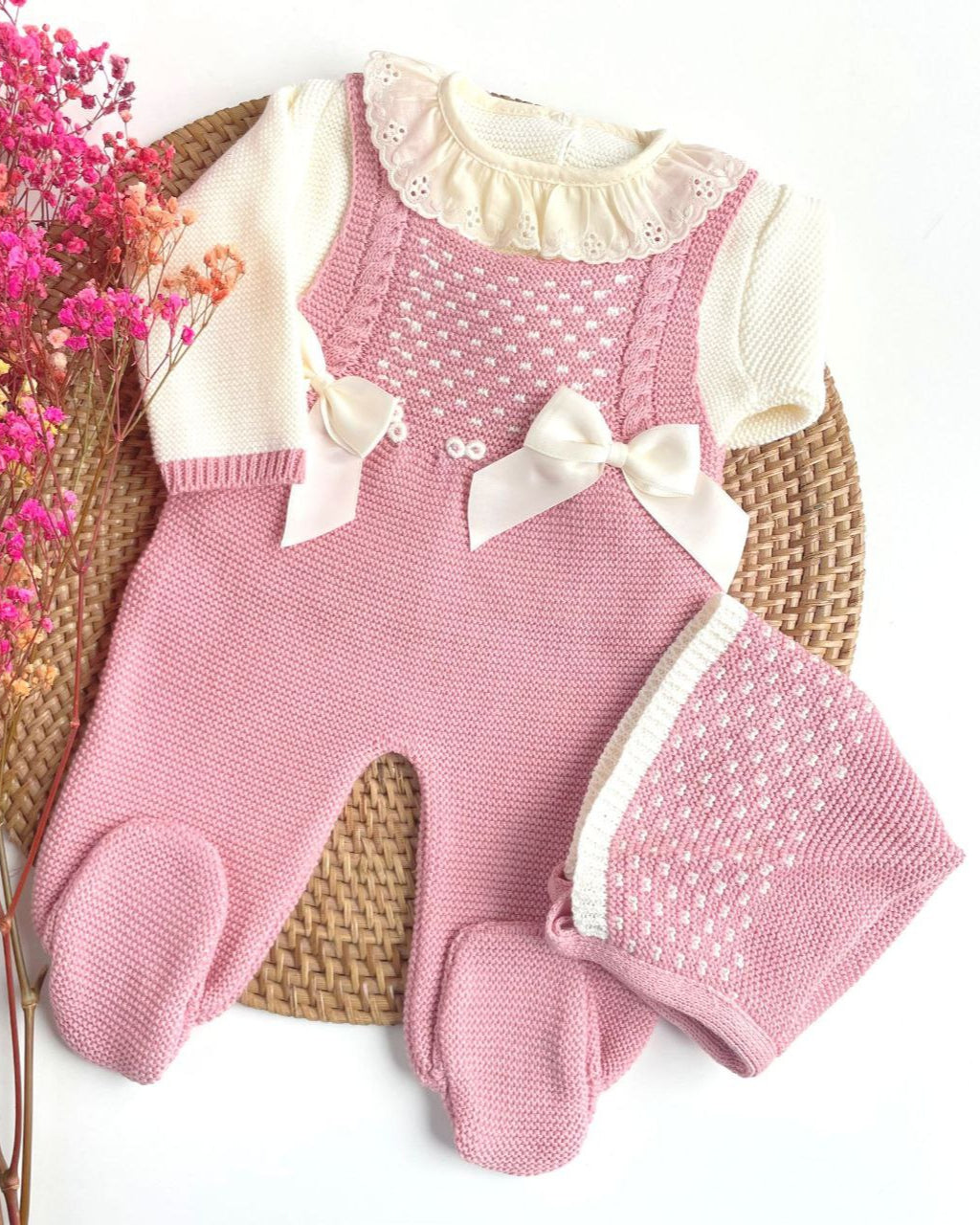 Peto Jacquard Rosa Viejo con Beige