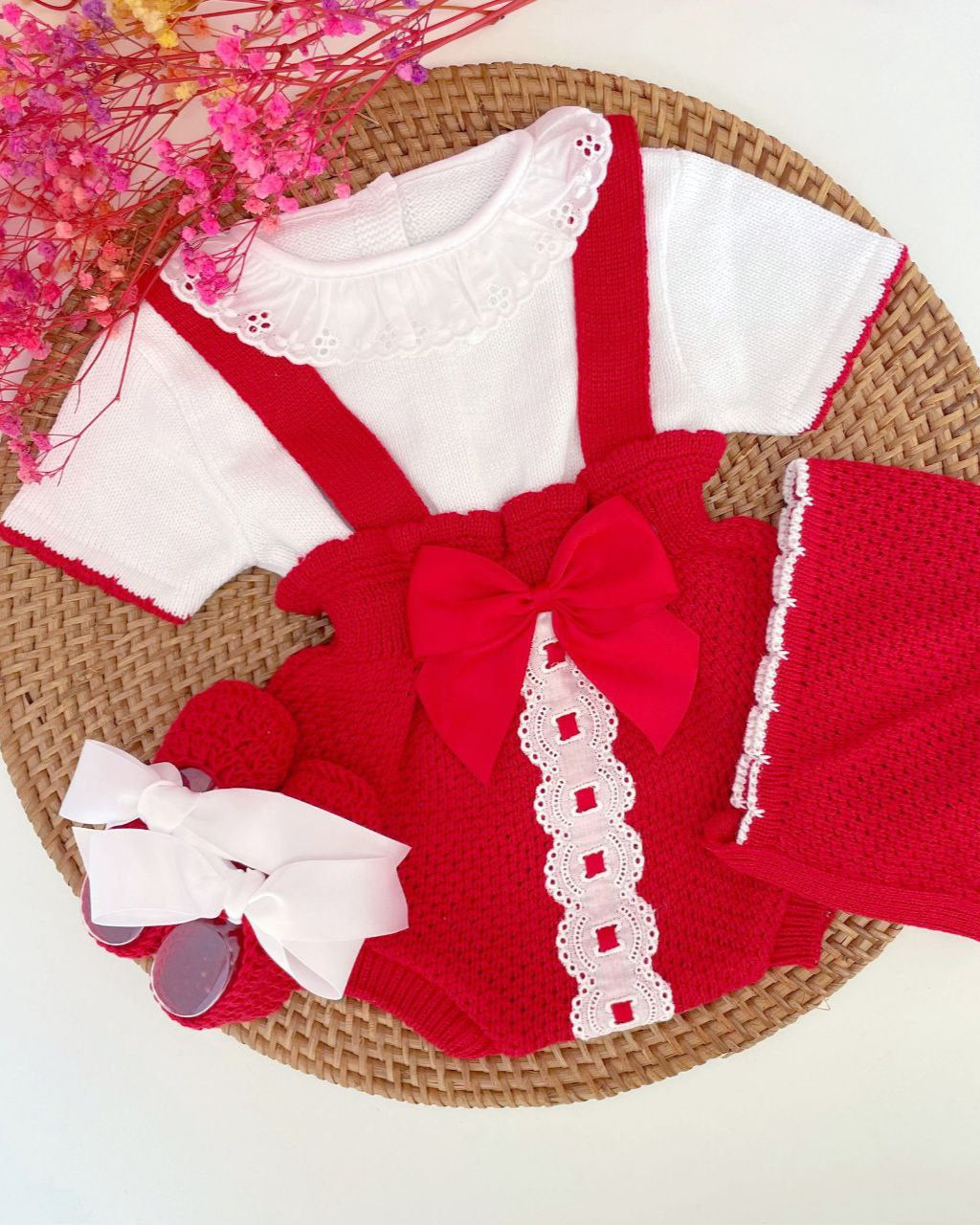 Ranita Adriana Rojo con Blanco.