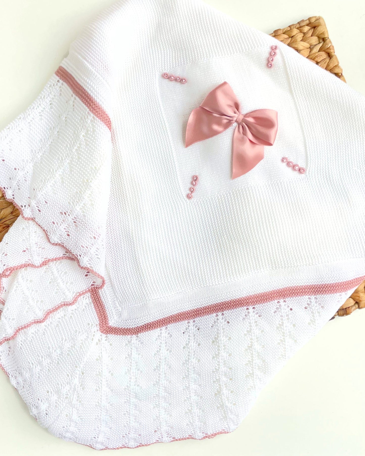 Manta Pétalo Blanca Rosa Viejo