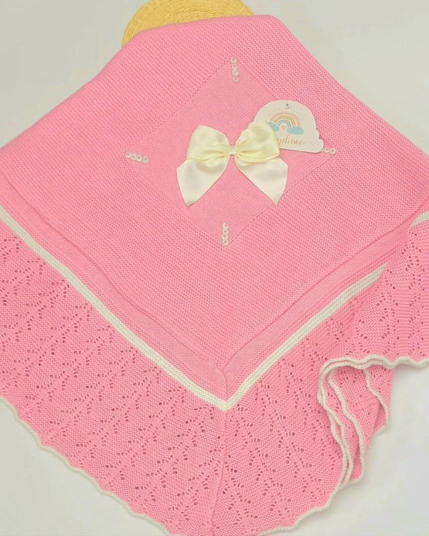 Manta Divina Rosa Viejo con Detalles Beige