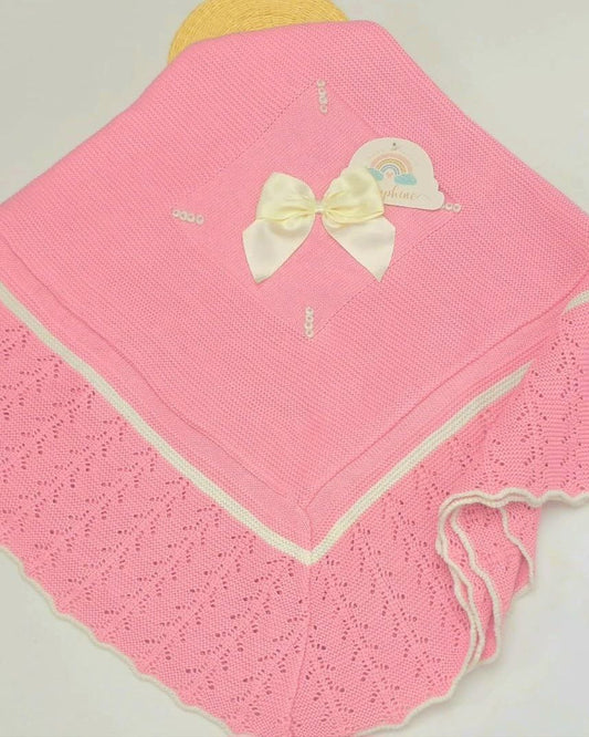 Manta Divina Rosa Viejo con Detalles Beige