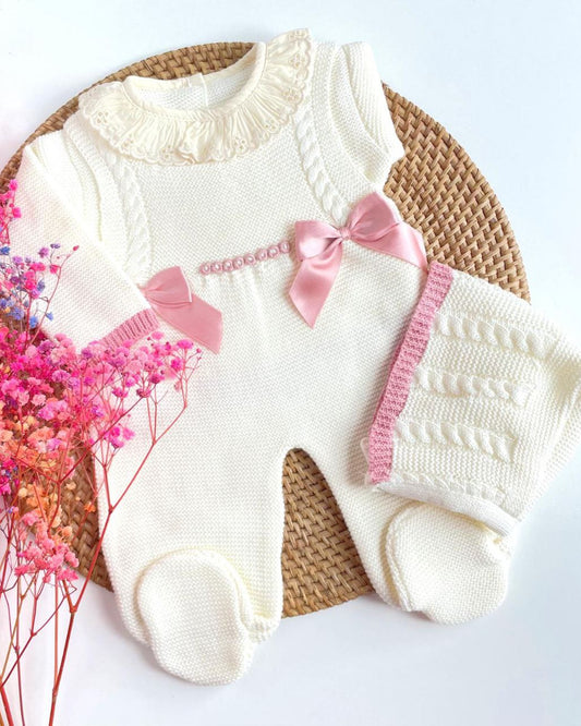 Peto Paula Beige con Rosa Viejo