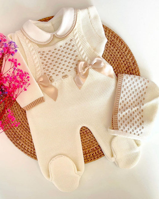 Peto Jacquard Beige con Camel