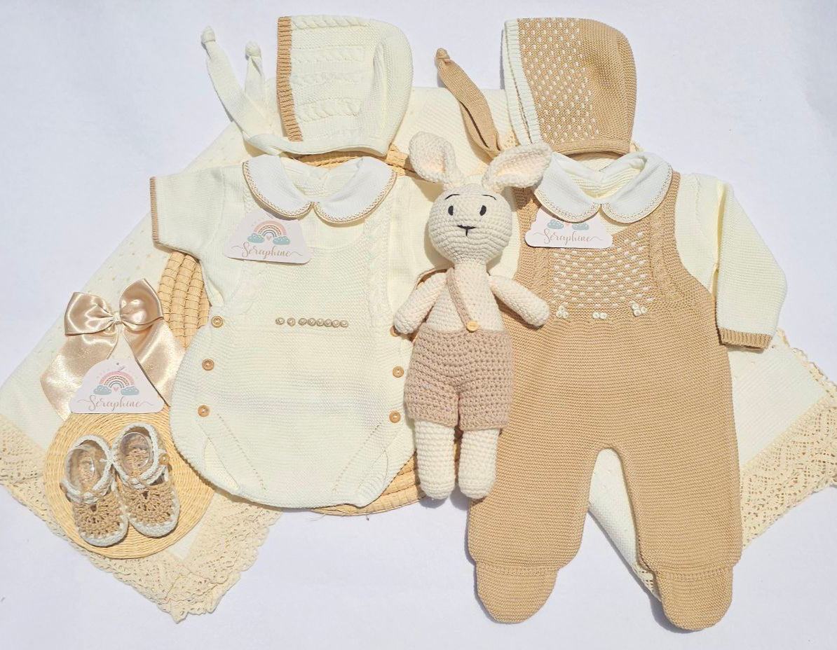 Canastilla de Recibimiento Beige & Camel