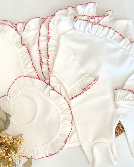Kit de Recibimiento  Beige con Detalles Palo Rosa