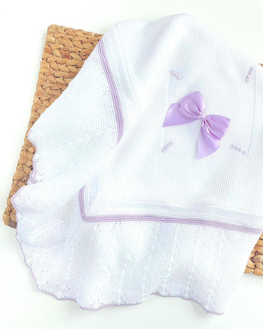 Manta Pétalo Blanca Lila