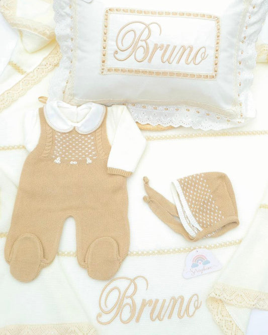 Canastilla de Recibimiento Cafe & Beige