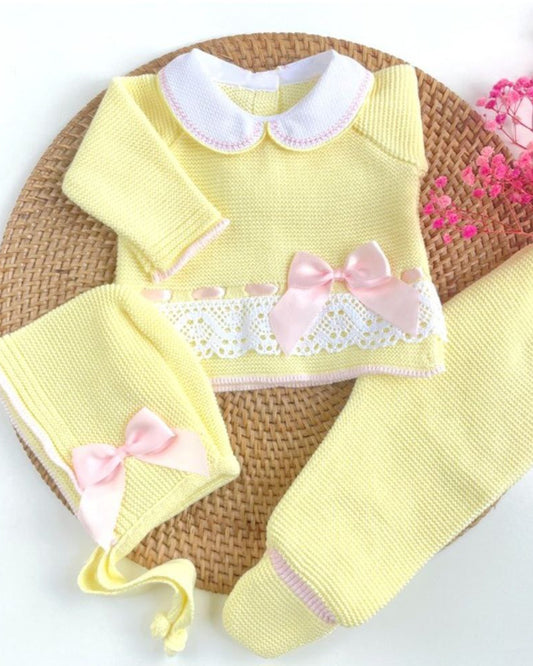 Conjunto Tivoli Amarillo con Rosado