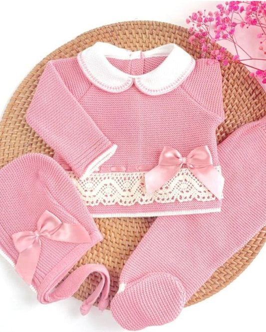 Conjunto Tivoli Rosa Viejo Perla con Beige