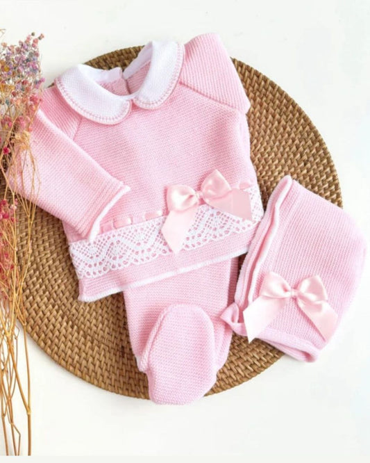 Conjunto Tivoli Rosado con Blanco