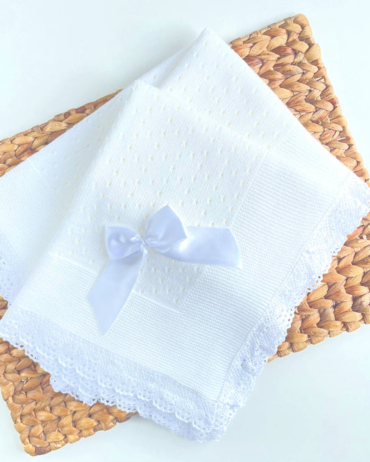 Manta Puntilla Blanco Hueso